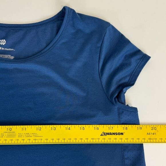 All in Motion Blue Short Sleeve Performance Top M - Picture 4 of 5